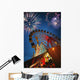 Fireworks At An Amusement Park Wall Mural