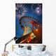 Fireworks At An Amusement Park Wall Mural