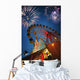 Fireworks At An Amusement Park Wall Mural