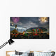 Fireworks At An Amusement Park Wall Mural