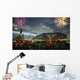 Fireworks At An Amusement Park Wall Mural
