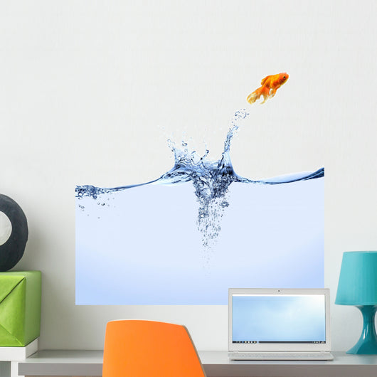Jumping Goldfish Wall Mural