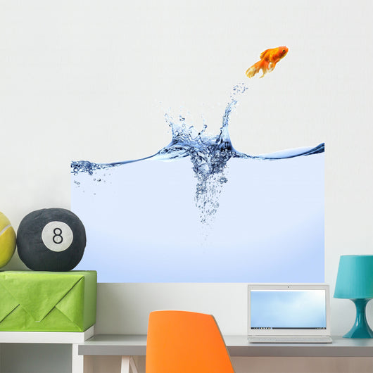 Jumping Goldfish Wall Mural