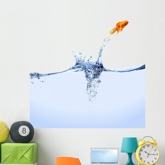 Jumping Goldfish Wall Mural
