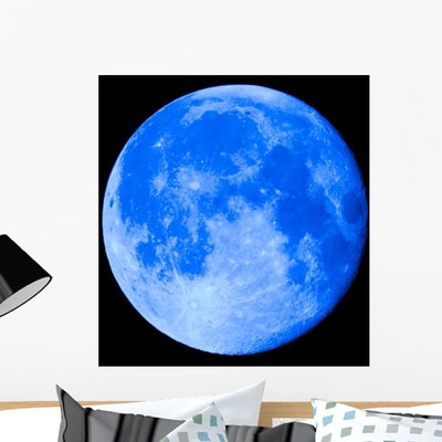 Blue Moon Wall Mural shown on a wall