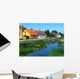 Village Scene with Lake Wall Decal