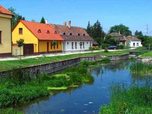 Village Scene with Lake Wall Decal