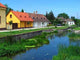 Village Scene with Lake Wall Decal