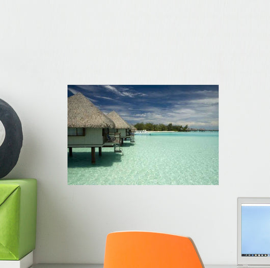 Lagoon with Bungalows Wall Decal