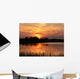 red sunset by the lake Wall Mural