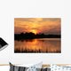 red sunset by the lake Wall Mural