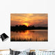 red sunset by the lake Wall Mural