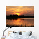 red sunset by the lake Wall Mural