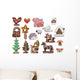 Christmas Gingerbread Cookies Wall Decal Sticker Set