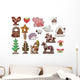Christmas Gingerbread Cookies Wall Decal Sticker Set