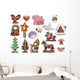 Christmas Gingerbread Cookies Wall Decal Sticker Set