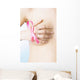 Girl with a pink ribbon Wall Mural