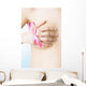 Girl with a pink ribbon Wall Mural
