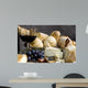 bread and cheese with a glass of wine 3 Wall Mural
