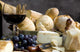 bread and cheese with a glass of wine 3 Wall Mural