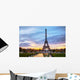 Cityscape with Eiffel Tower Wall Decal