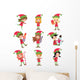 Set Elves Kids Cartoon Wall Decal