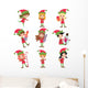 Set Elves Kids Cartoon Wall Decal