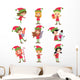 Set Elves Kids Cartoon Wall Decal
