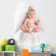 Adorable baby with angel wings on white Wall Decal