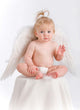 Adorable baby with angel wings on white Wall Decal