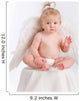Adorable baby with angel wings on white Wall Decal
