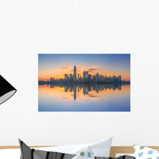 Manhattan Cityscape Panorama Reflections Wall Decal