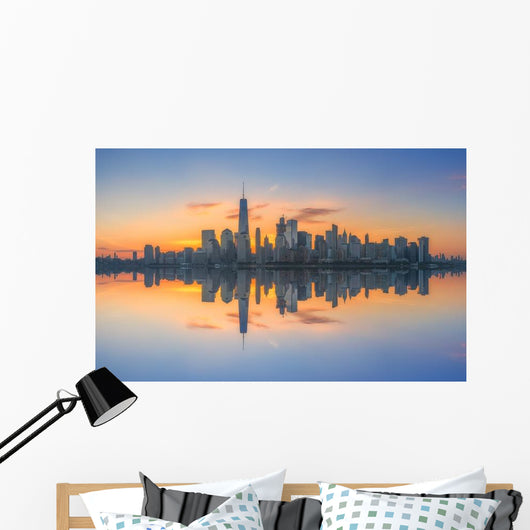 Manhattan Cityscape Panorama Reflections Wall Decal