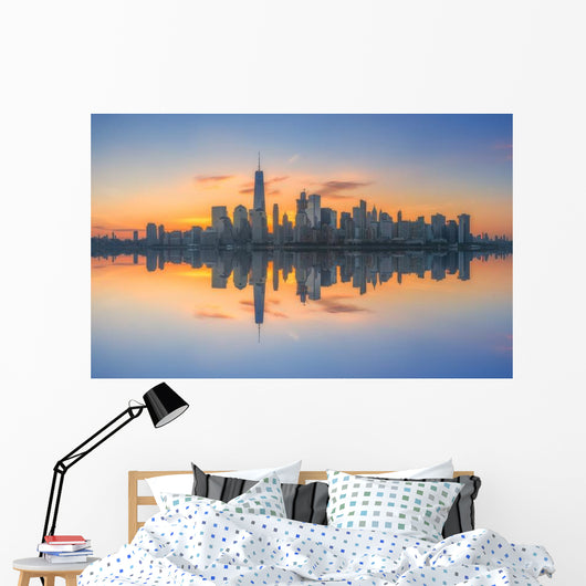 Manhattan Cityscape Panorama Reflections Wall Decal