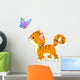 The nice kitten looking to butterfly. Vector Wall Decal