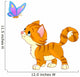 The nice kitten looking to butterfly. Vector Wall Decal