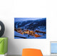 Mountain Village Night Wall Decal