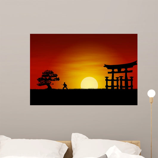 Japanese Sunset Wall Mural