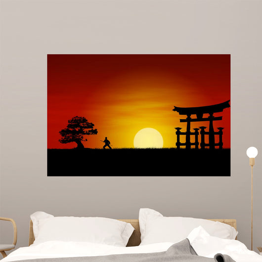 Japanese Sunset Wall Mural