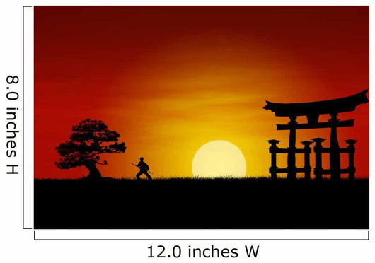 Japanese Sunset Wall Mural
