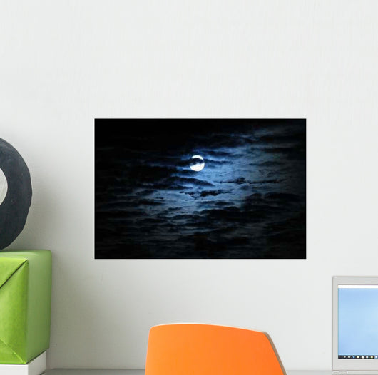 Moon behind Clouds Wall Decal