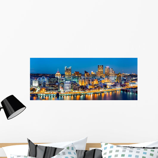 Pittsburgh Downtown Panorama Dusk Wall Decal