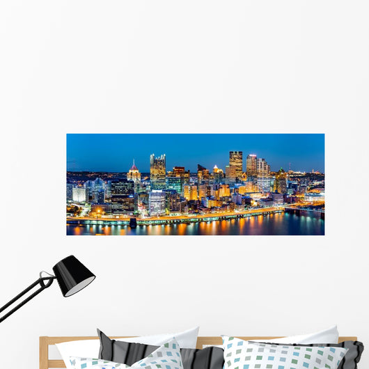 Pittsburgh Downtown Panorama Dusk Wall Decal