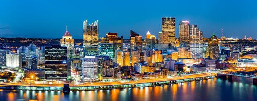 Pittsburgh Downtown Panorama Dusk Wall Decal