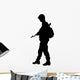 Military Silhouettes Patrolling Soldier Wall Decal