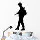 Military Silhouettes Patrolling Soldier Wall Decal
