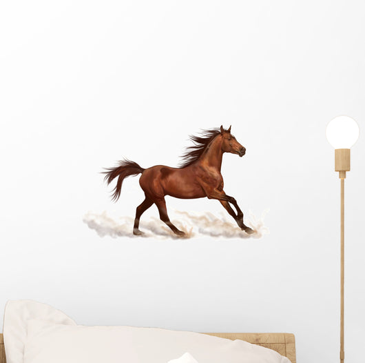Horse Decals - Brown Stallion Running Wall Decal