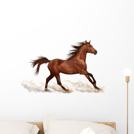 Horse Decals - Brown Stallion Running Wall Decal