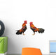 Roosters Crowing Wall Decal Sticker Set