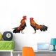 Roosters Crowing Wall Decal Sticker Set